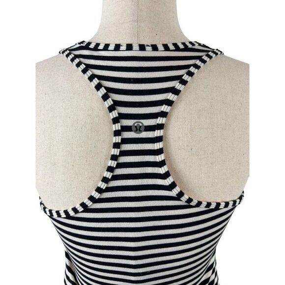 Lululemon Cool Racerback Narrow Bold Stripe Black Angel Wing Size XS (0/2) - Picture 4 of 4